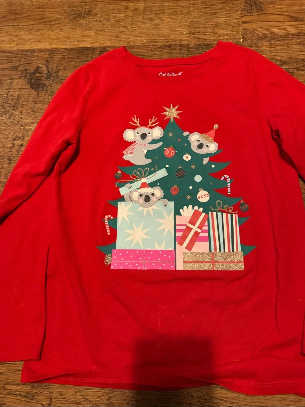 The children’s place girls long sleeve tees 7/8 NEW koala Christmas & ice skates